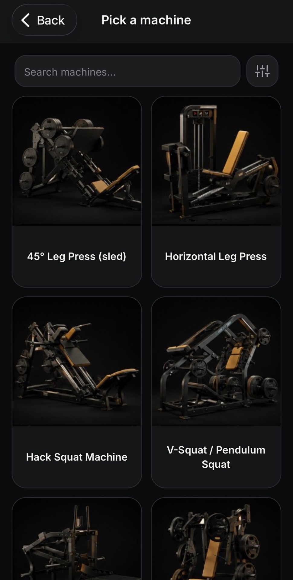 Add an exercise screen
